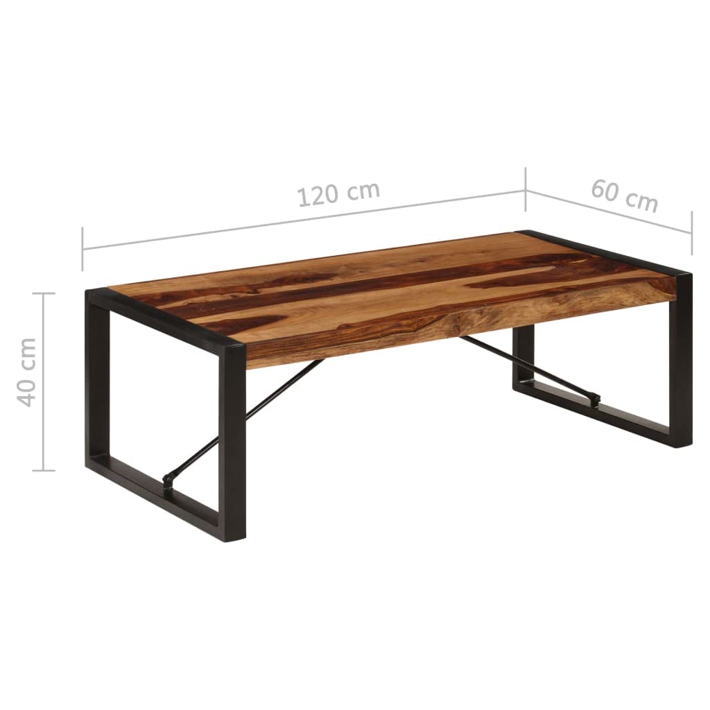 Brown Solid Sheesham Wood Rectangular Coffee Table H747157