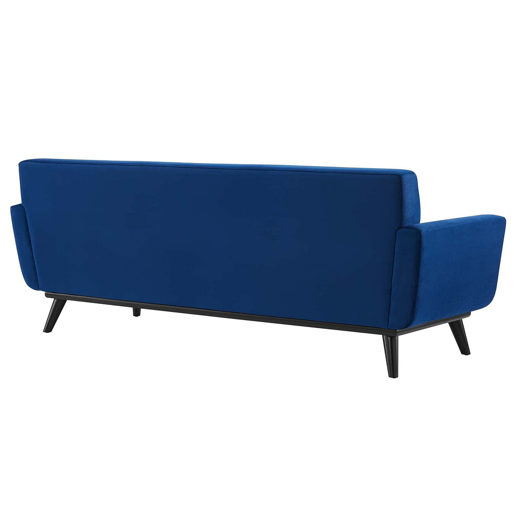 Navy Channel Tufted Performance Velvet Sofa X9382