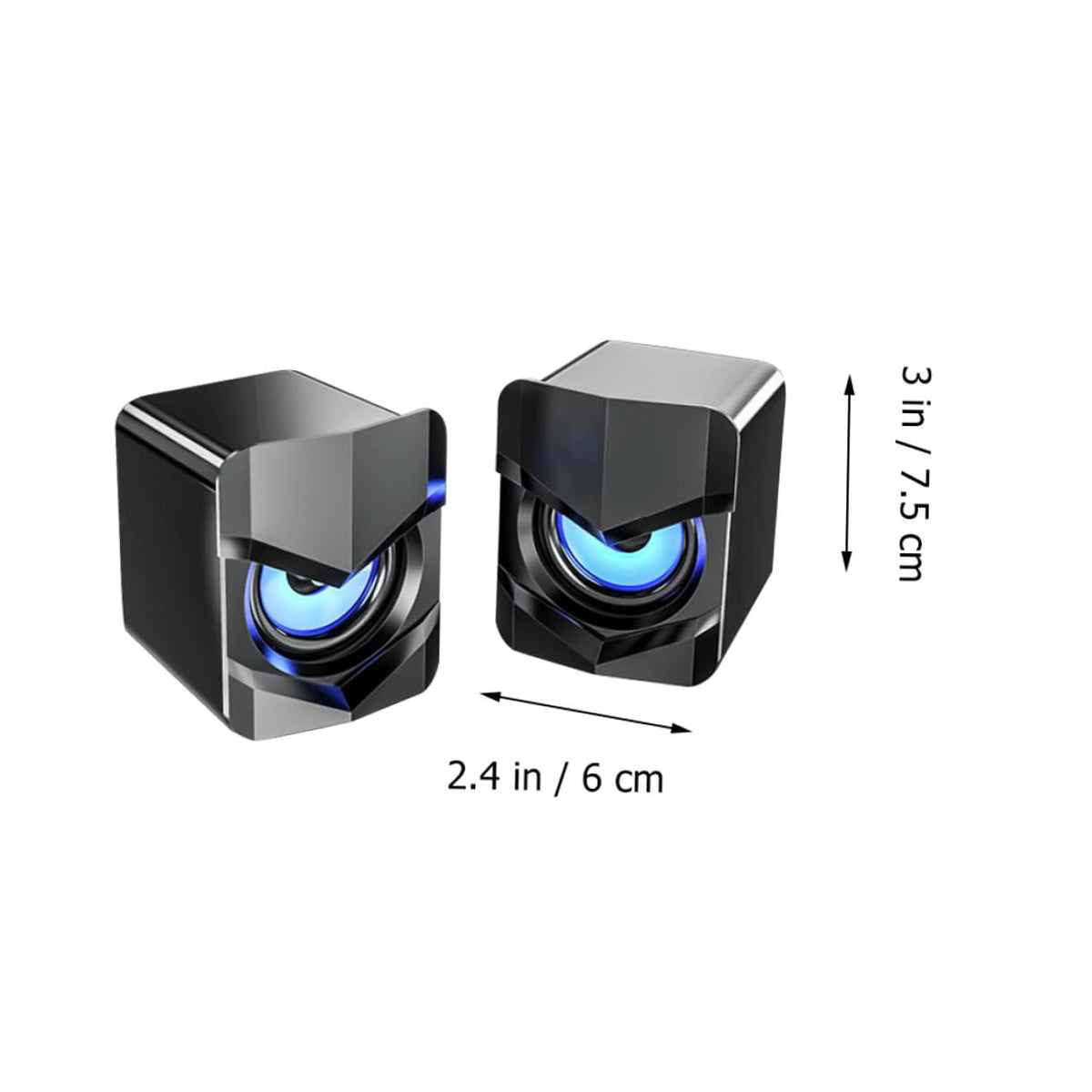 2 Pack USB Powered Black Computer Speakers D273