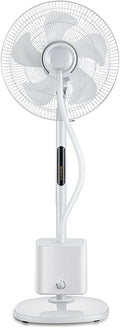 Oscillating Misting Pedestal Fan with Remote Control, 3-Speed, 16-inch, White L583