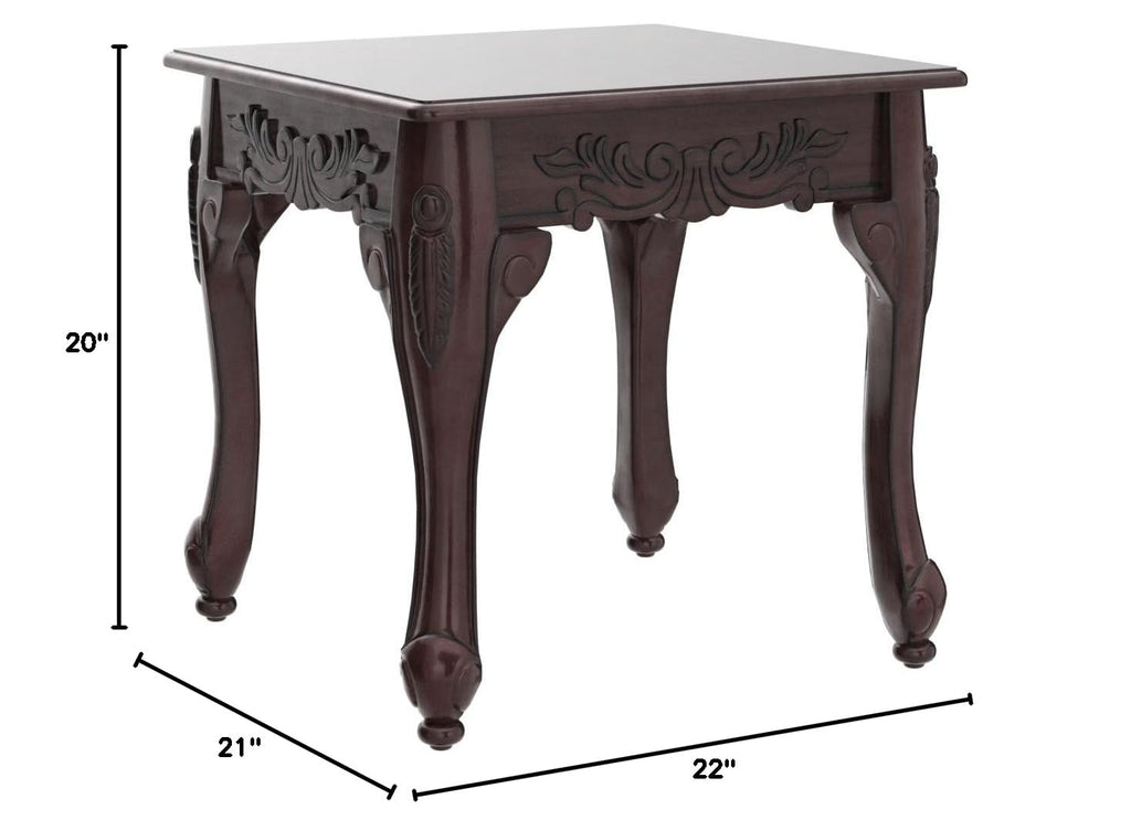 Wood End Table Dark Cherry V36702