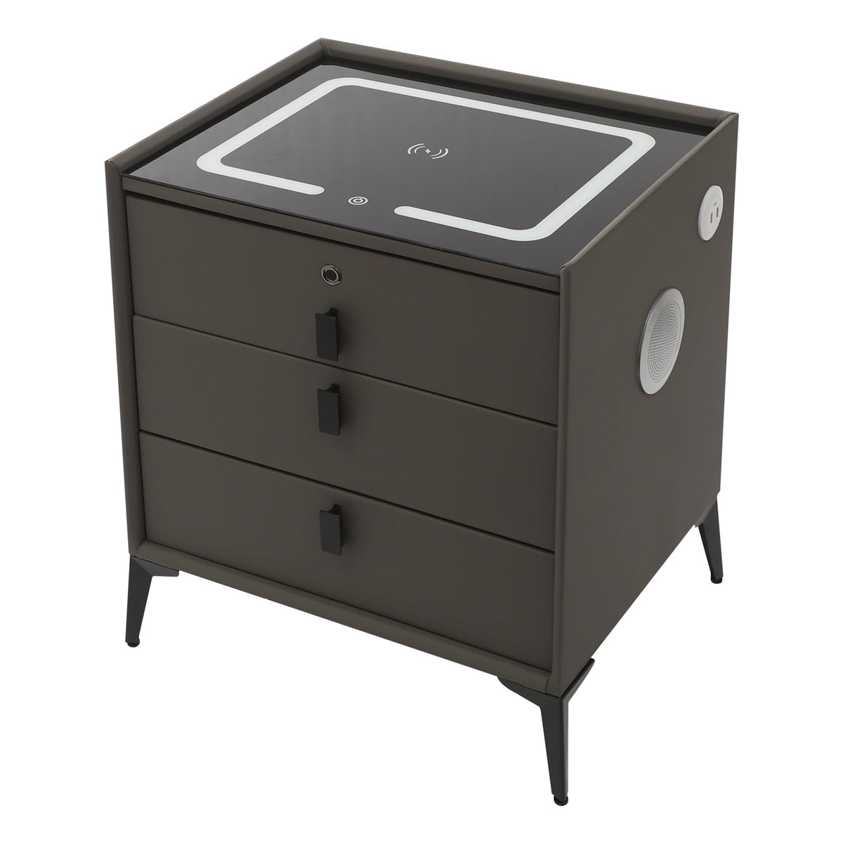 Solid Wood Nightstand with 3 Drawers V350