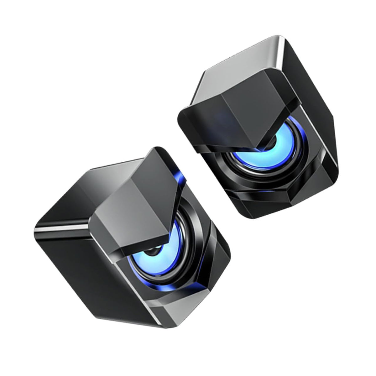 2 Pack USB Powered Black Computer Speakers D273