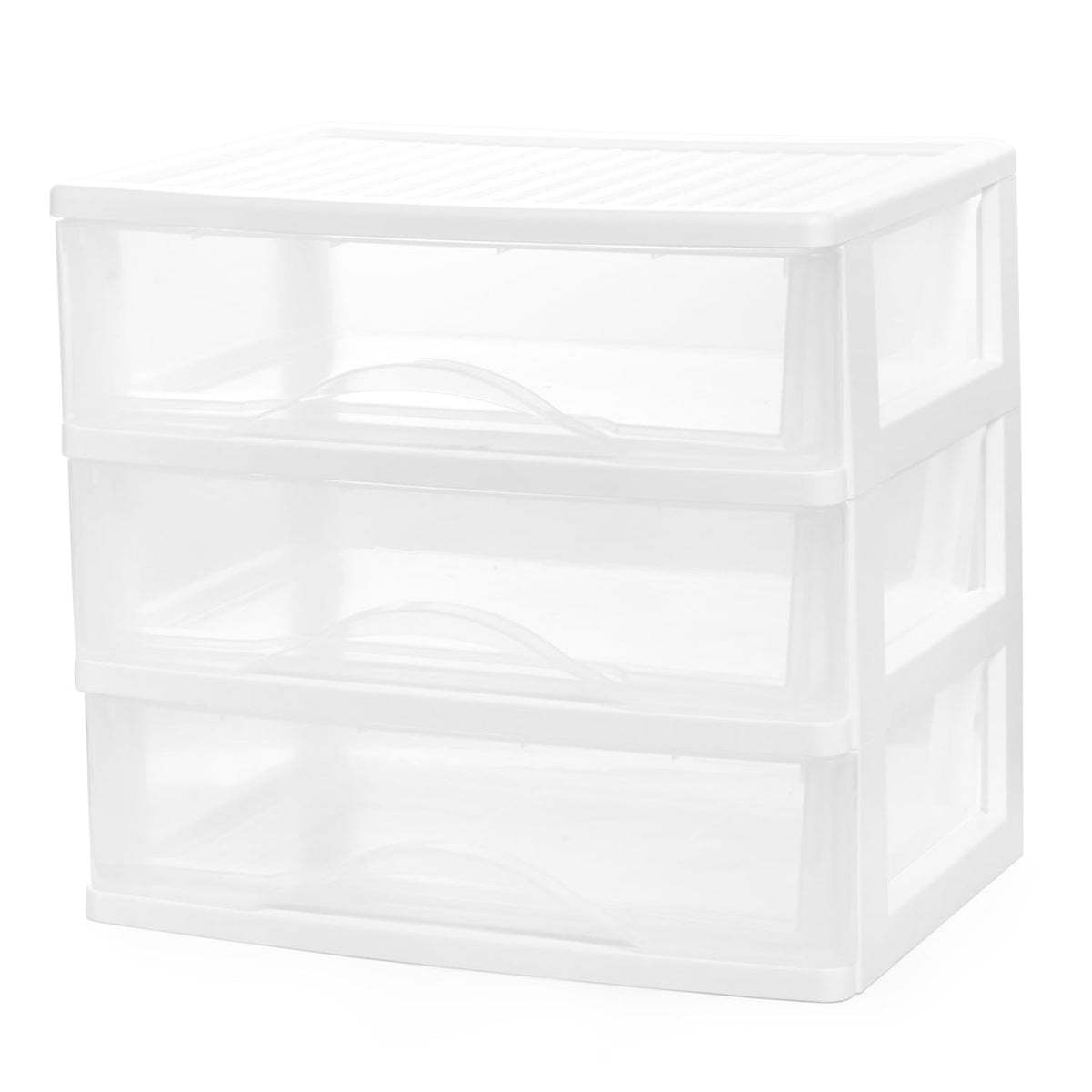 White 3 Drawer Plastic Stackable Storage Organizer U457