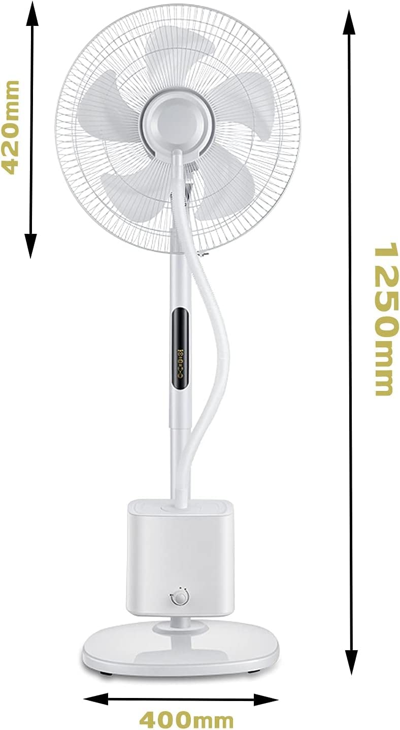 Oscillating Misting Pedestal Fan with Remote Control, 3-Speed, 16-inch, White L583