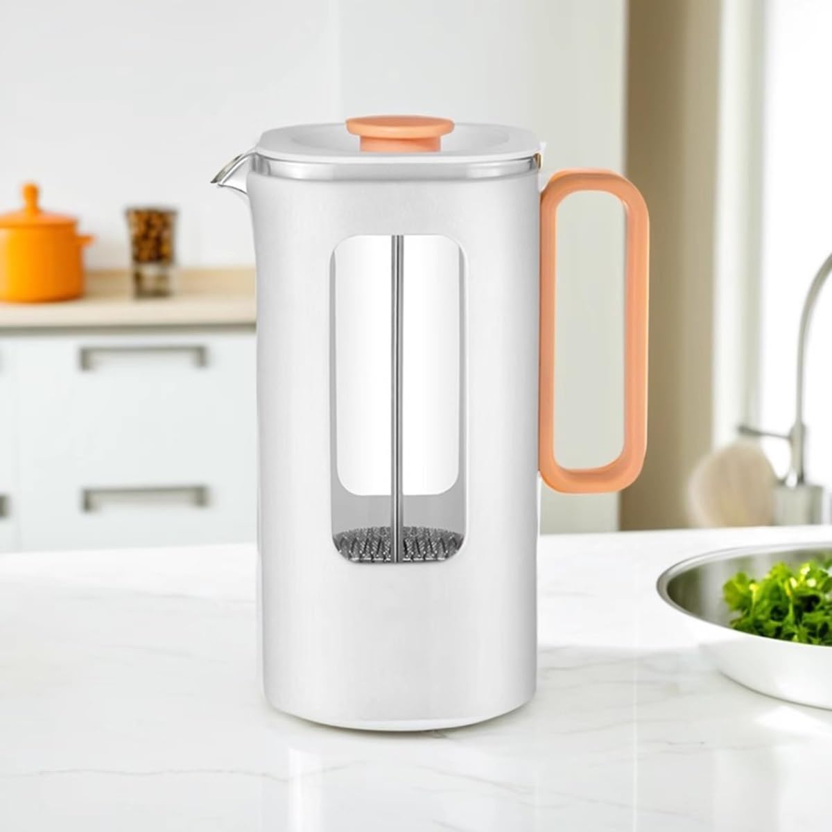French Press Coffee Maker with Plastic Handle, Double Wall Insulation & Stainless Steel Filter L2771
