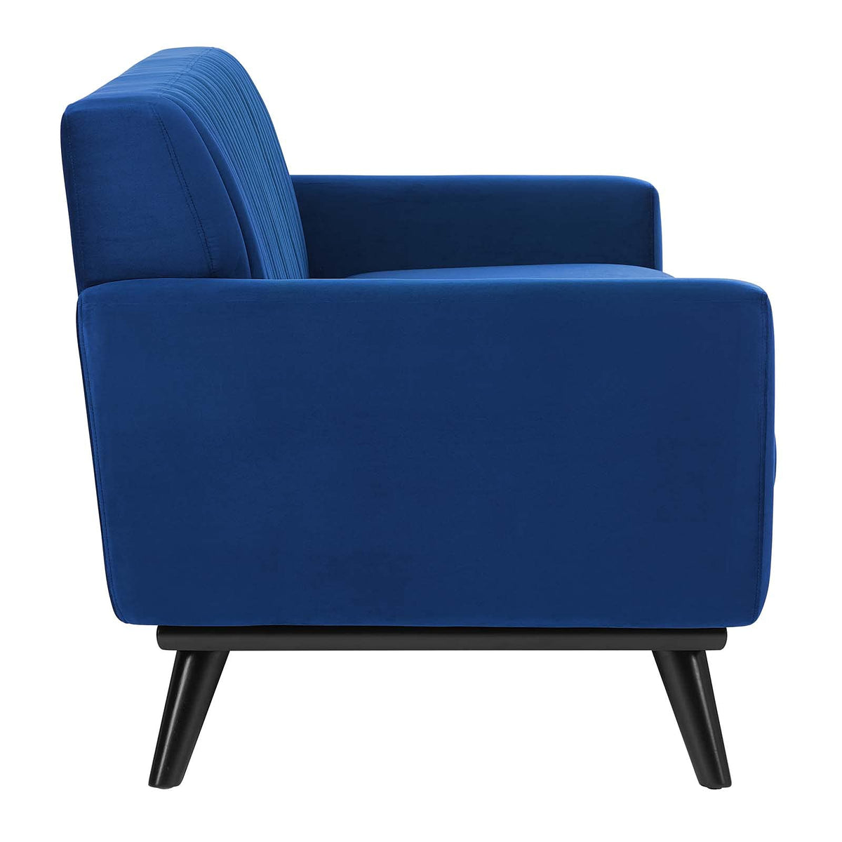Navy Channel Tufted Performance Velvet Sofa X9382