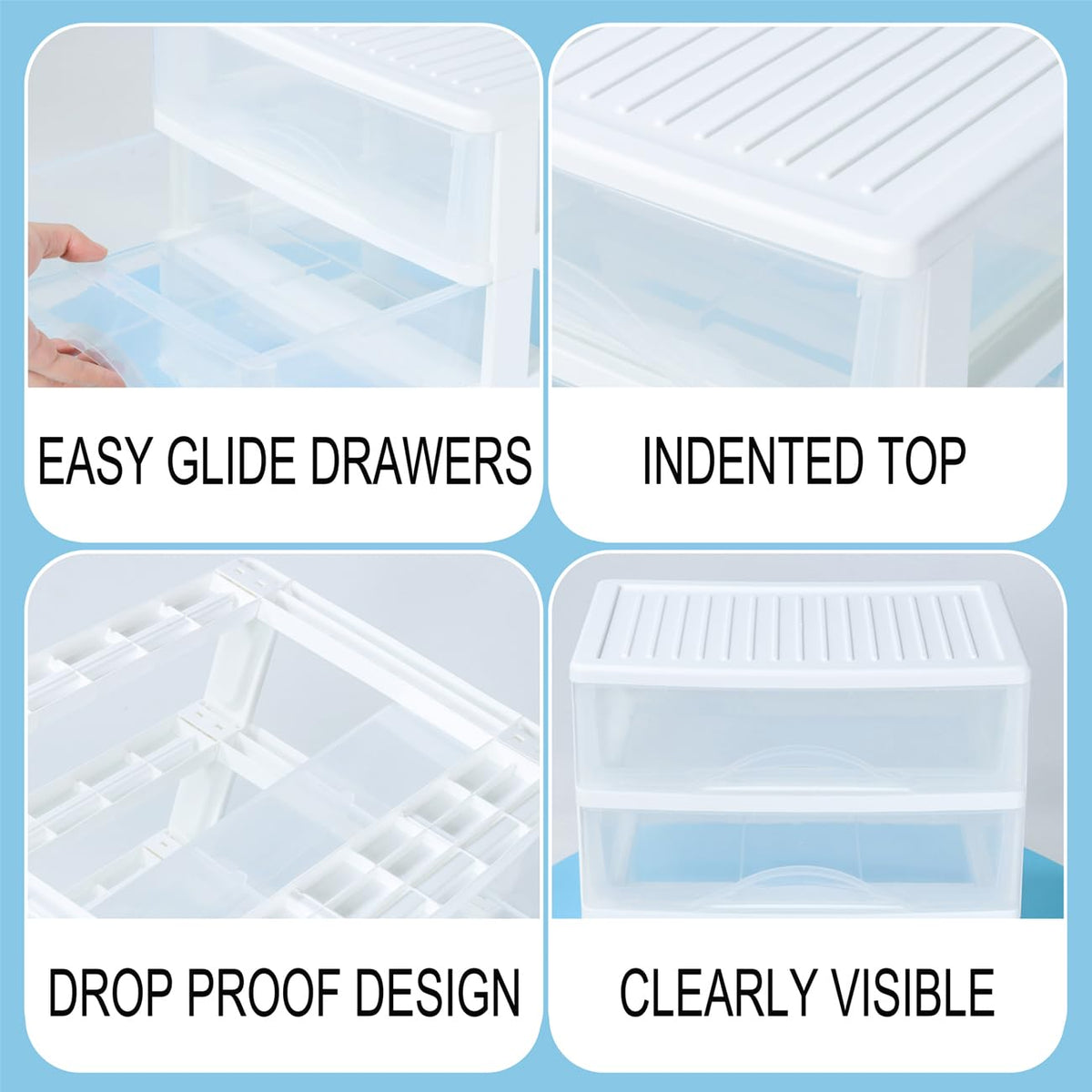 White 3 Drawer Plastic Stackable Storage Organizer U457