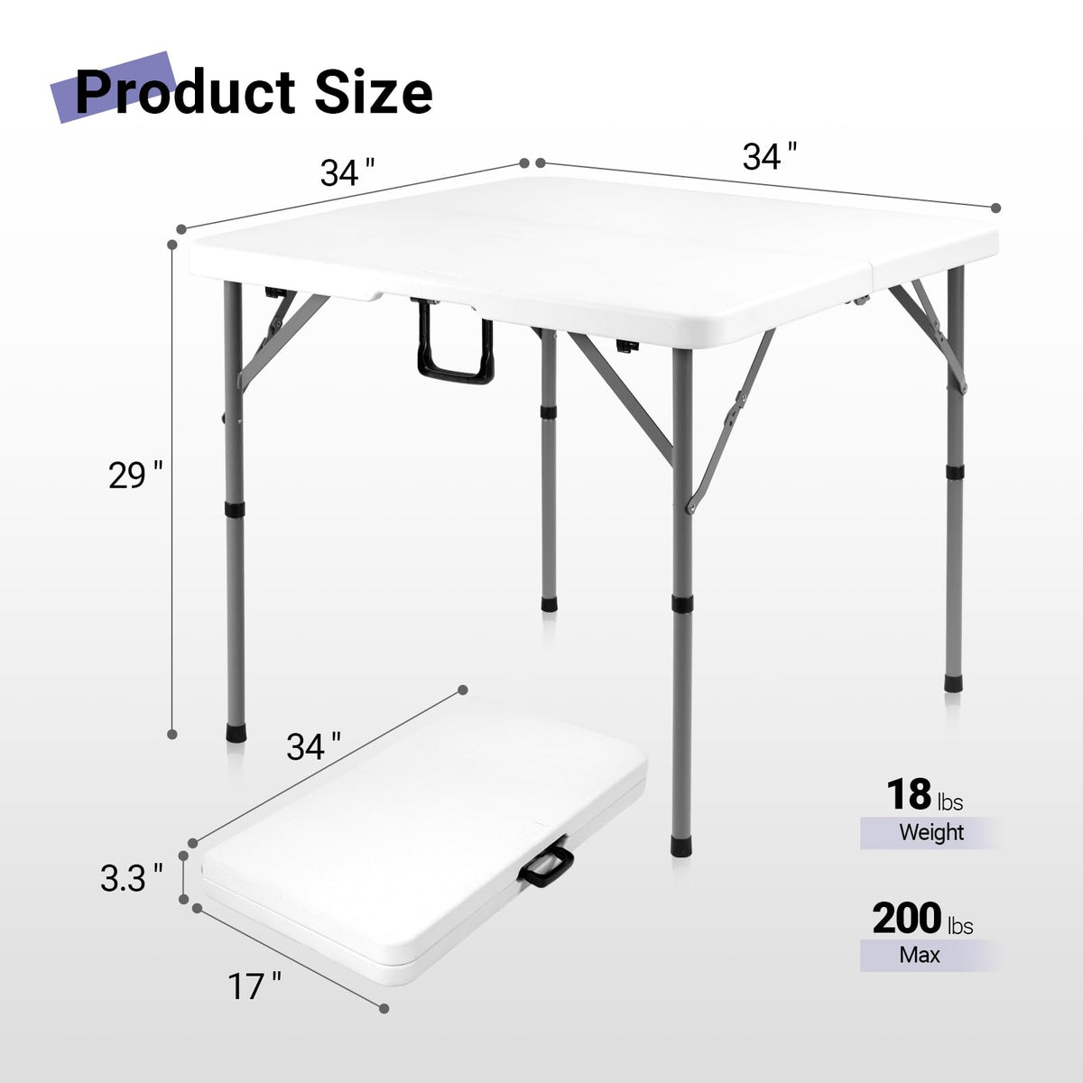 White Folding Card Table I597