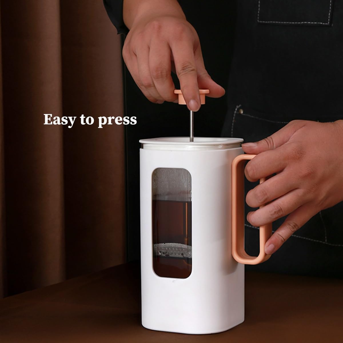 French Press Coffee Maker with Plastic Handle, Double Wall Insulation & Stainless Steel Filter L2771