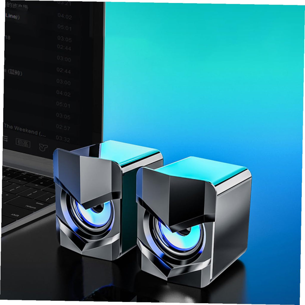 2 Pack USB Powered Black Computer Speakers D273