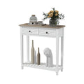 Narrow Console Table with 2 Drawers and Shelf Q532