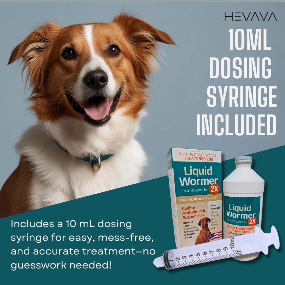 2 oz Pyrantel Pamoate Liquid Wormer for Dogs and Puppies Y14415