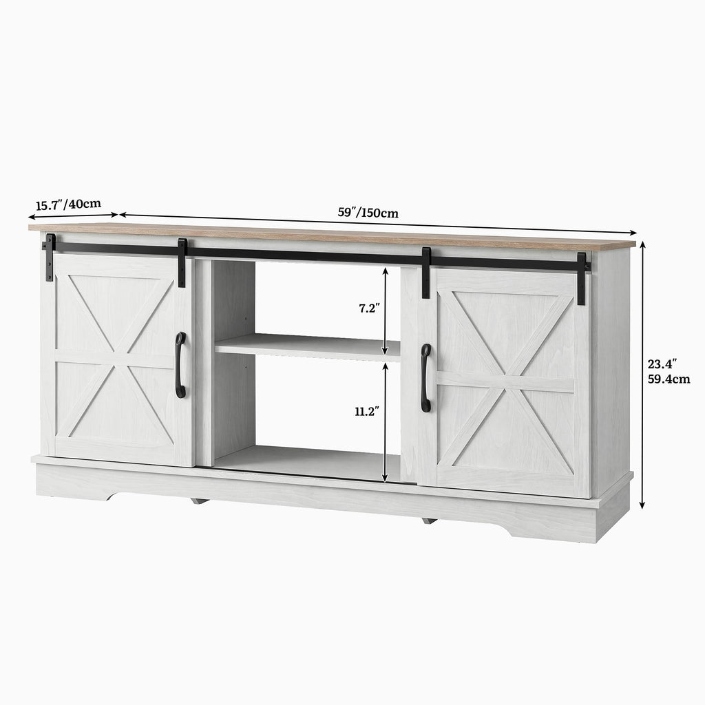 White Grey Wash TV Stand Q413