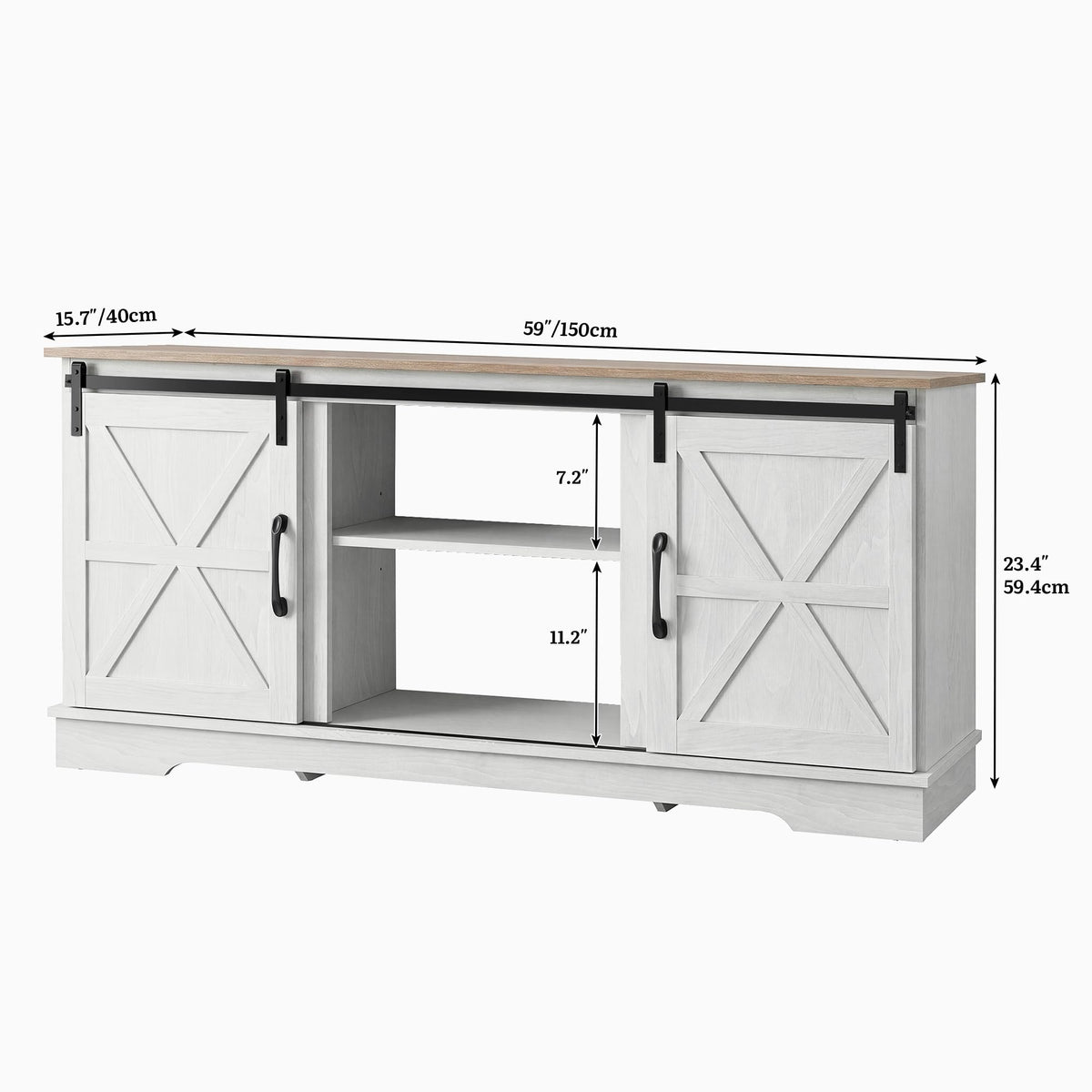 White Grey Wash TV Stand Q413