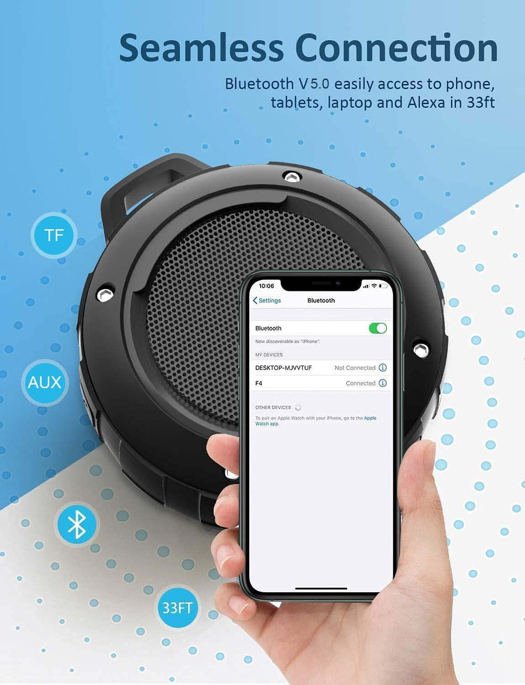 Waterproof Bluetooth Portable Mini Speaker with Subwoofer O84246