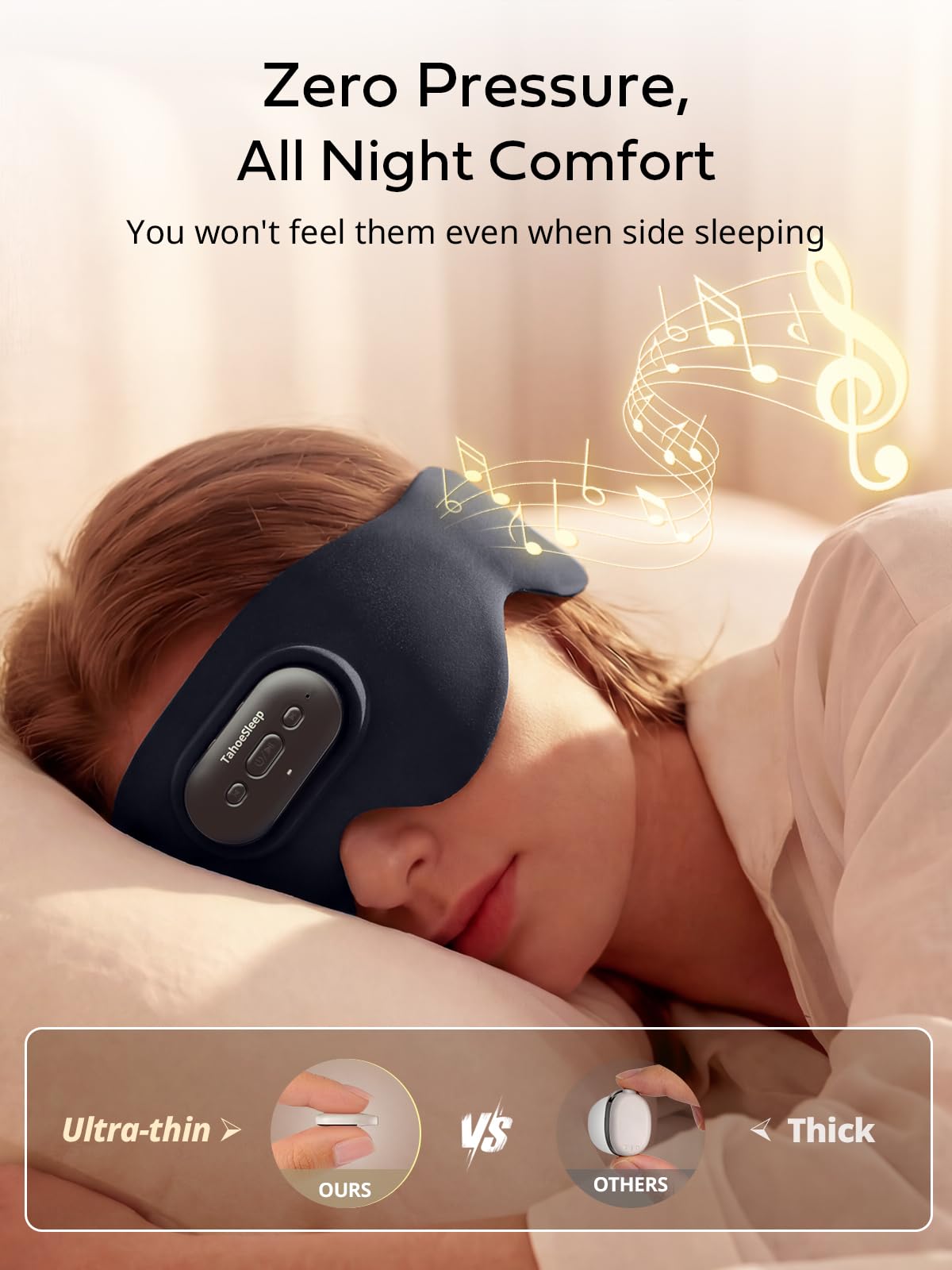 Ultra-Thin Adjustable Sleep Mask with Bluetooth 5.4 T435
