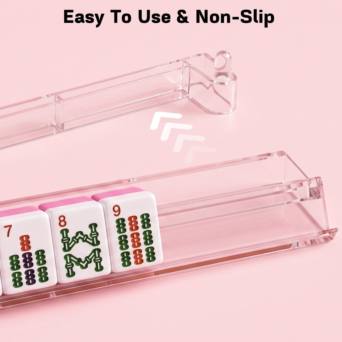 Clear Acrylic Mahjong Racks with Pushers Set of 4 J916675