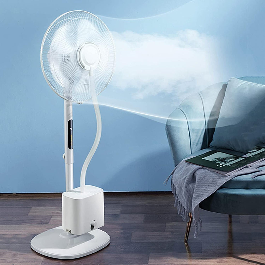 Oscillating Misting Pedestal Fan with Remote Control, 3-Speed, 16-inch, White L583