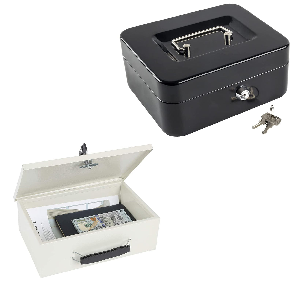 Fireproof Document Box with Key Lock Beige A317341