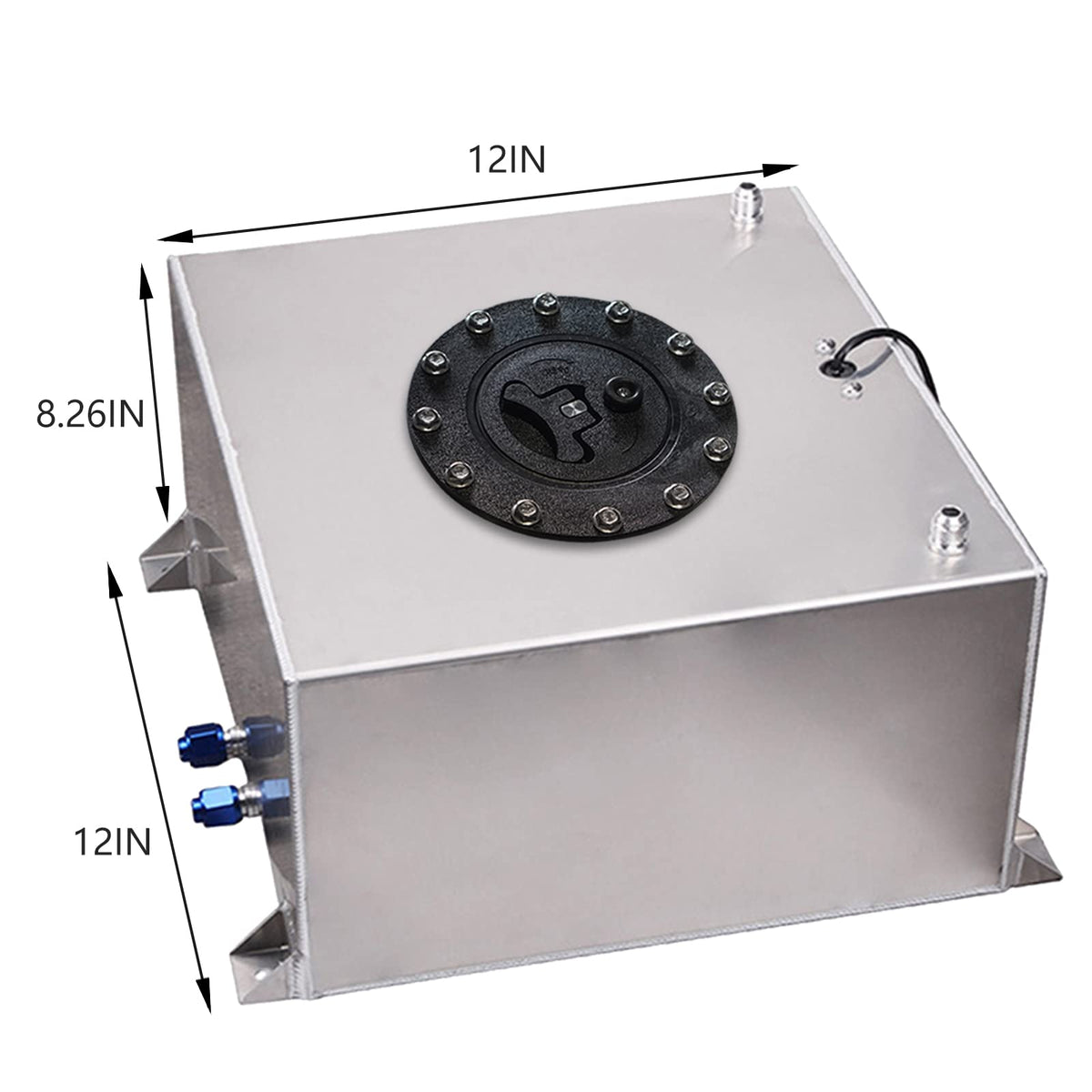 5 Gallon 20L Polished Aluminum Fuel Cell Tank with Cap and Level Sender U969663
