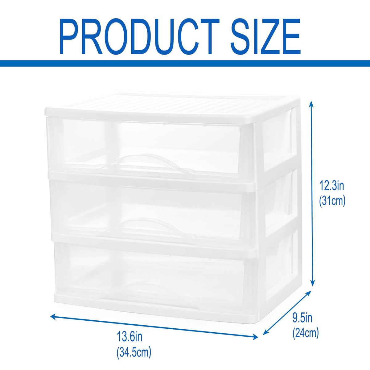 White 3 Drawer Plastic Stackable Storage Organizer U457