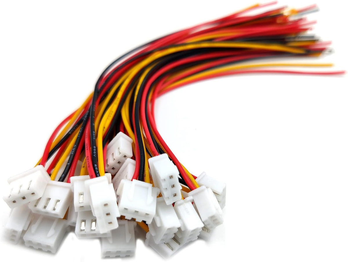 50Pcs 25Pairs JST-XH Connector Kit 2.54mm 3 Pin Male Female with Flat Wire Cable 300mm D251