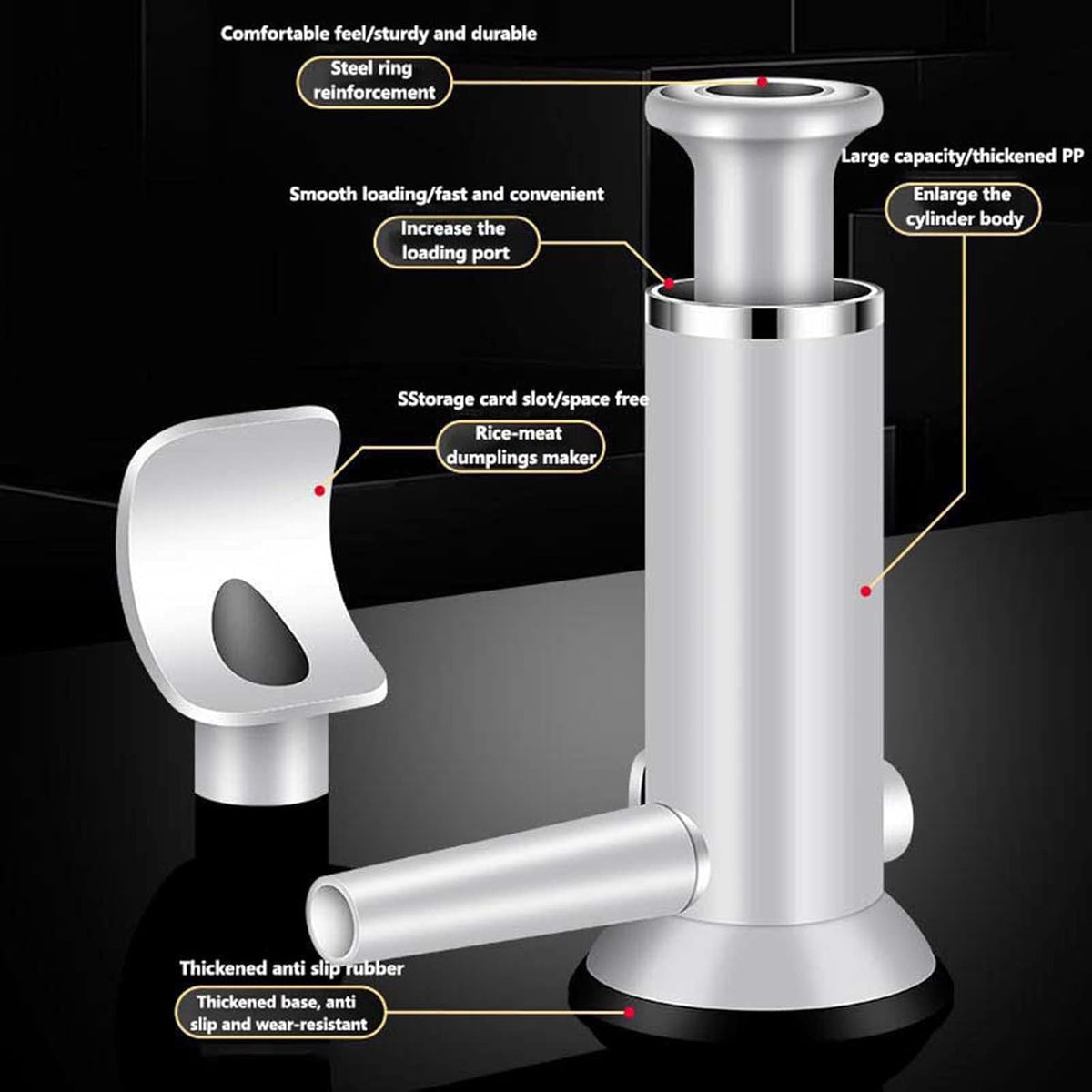 2 in 1 Vertical Sausage Stuffer with 2 Tubes J651