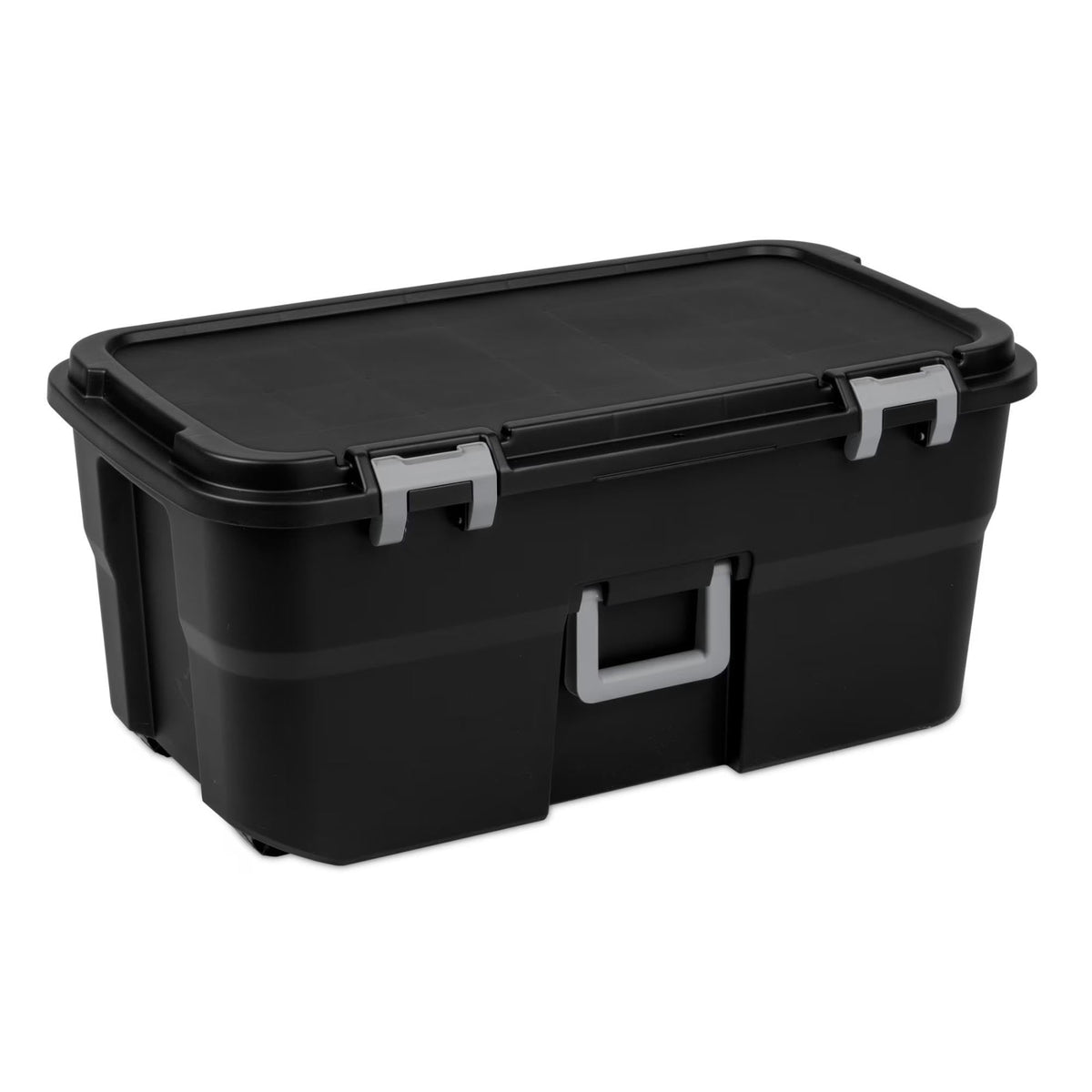 22 Gallon Black Wheeled Plastic Storage Trunk W68929