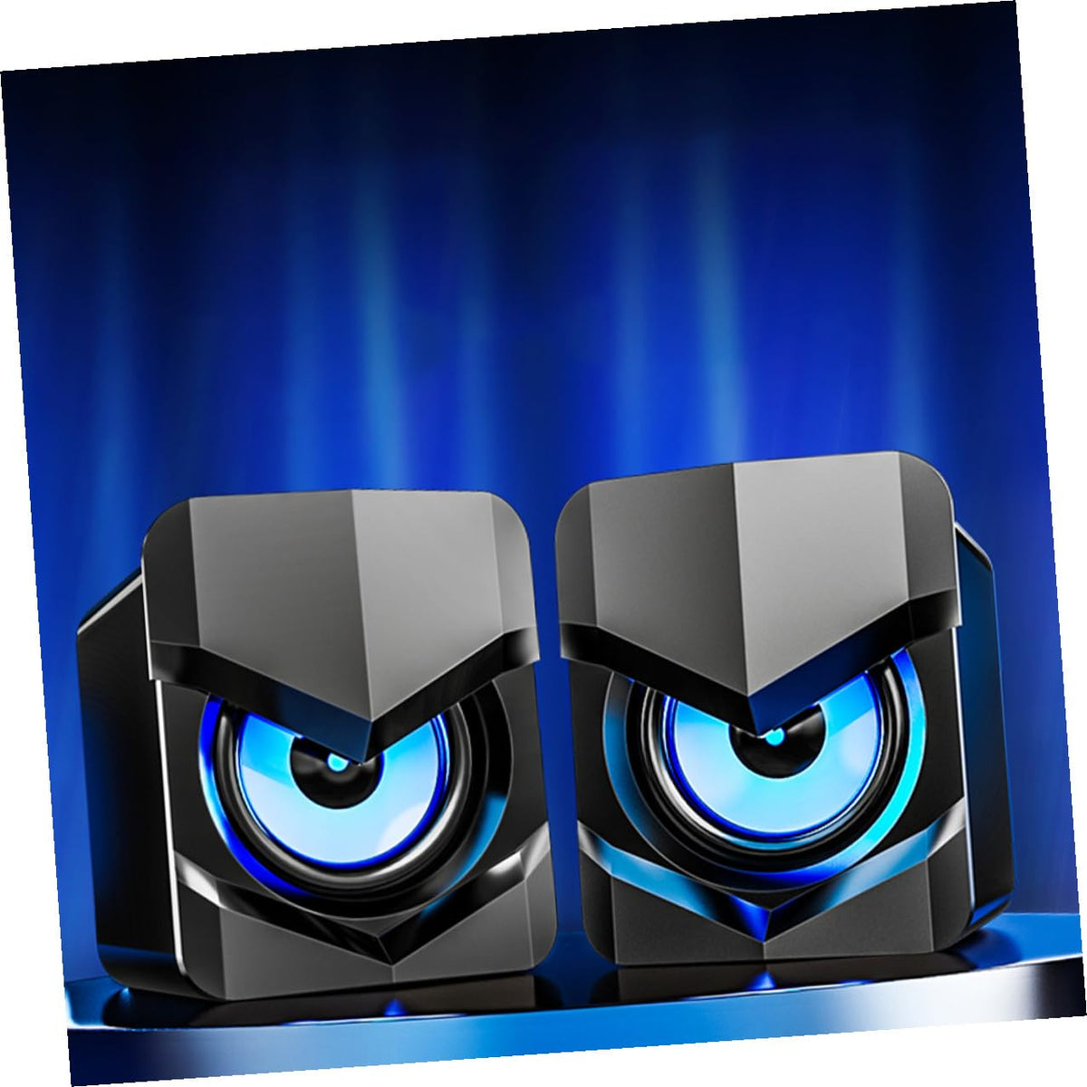 2 Pack USB Powered Black Computer Speakers D273