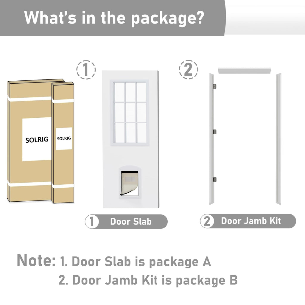 36" x 80" Front Door Slab with Prehung Door Jamb W218406