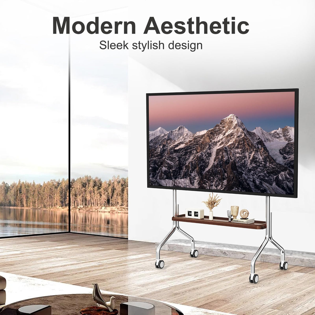 Rolling TV Stand for 32-75" TVs with Shelf M1160