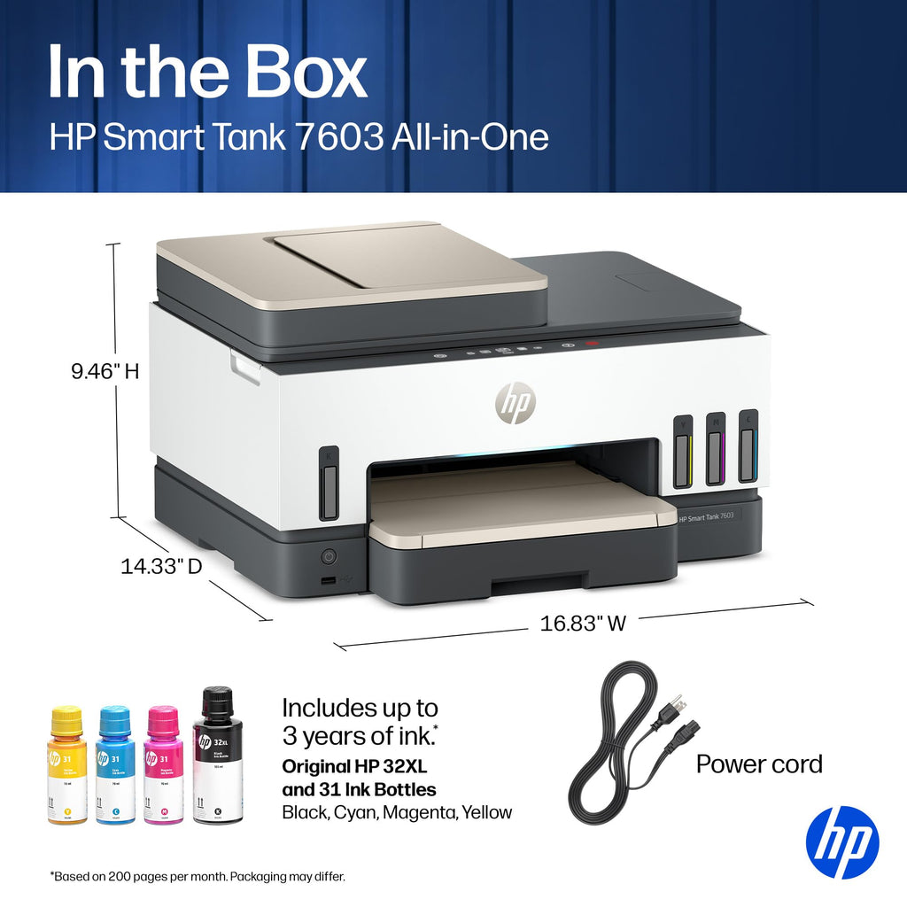 Wireless All-in-One Ink Tank Printer, Scanner, Fax, Copier C538863