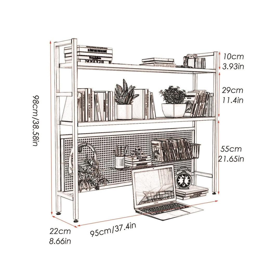 White Metal Desktop Bookshelf A6217