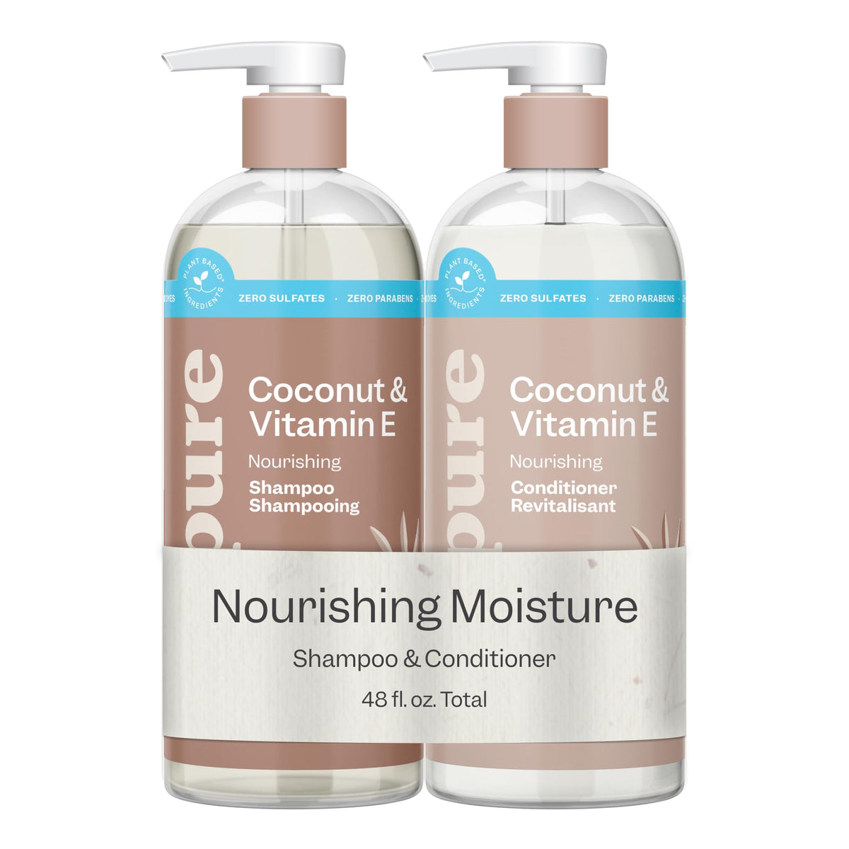 Coconut & Vitamin E Shampoo & Conditioner Set, 2x24oz H57475