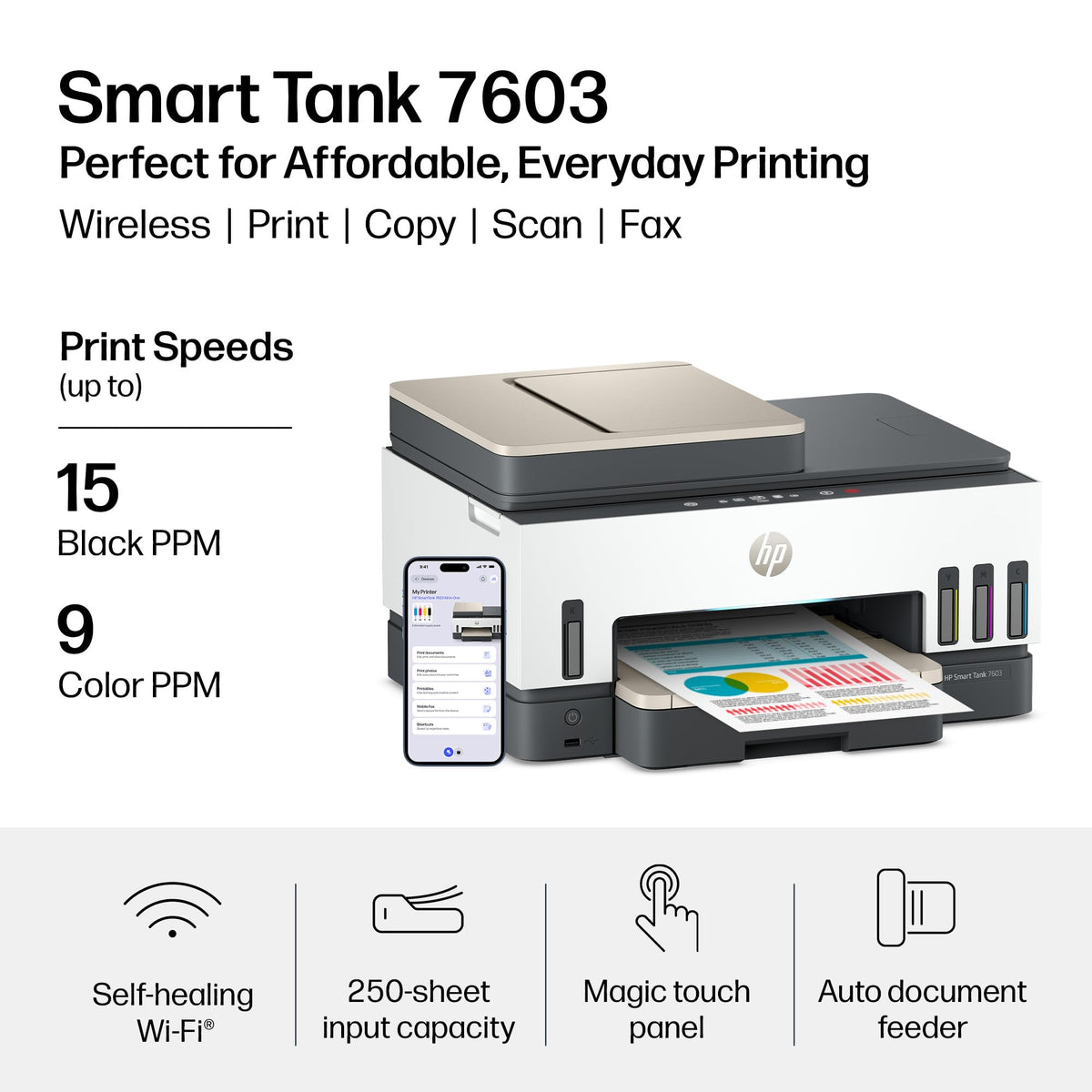 Wireless All-in-One Ink Tank Printer, Scanner, Fax, Copier C538863