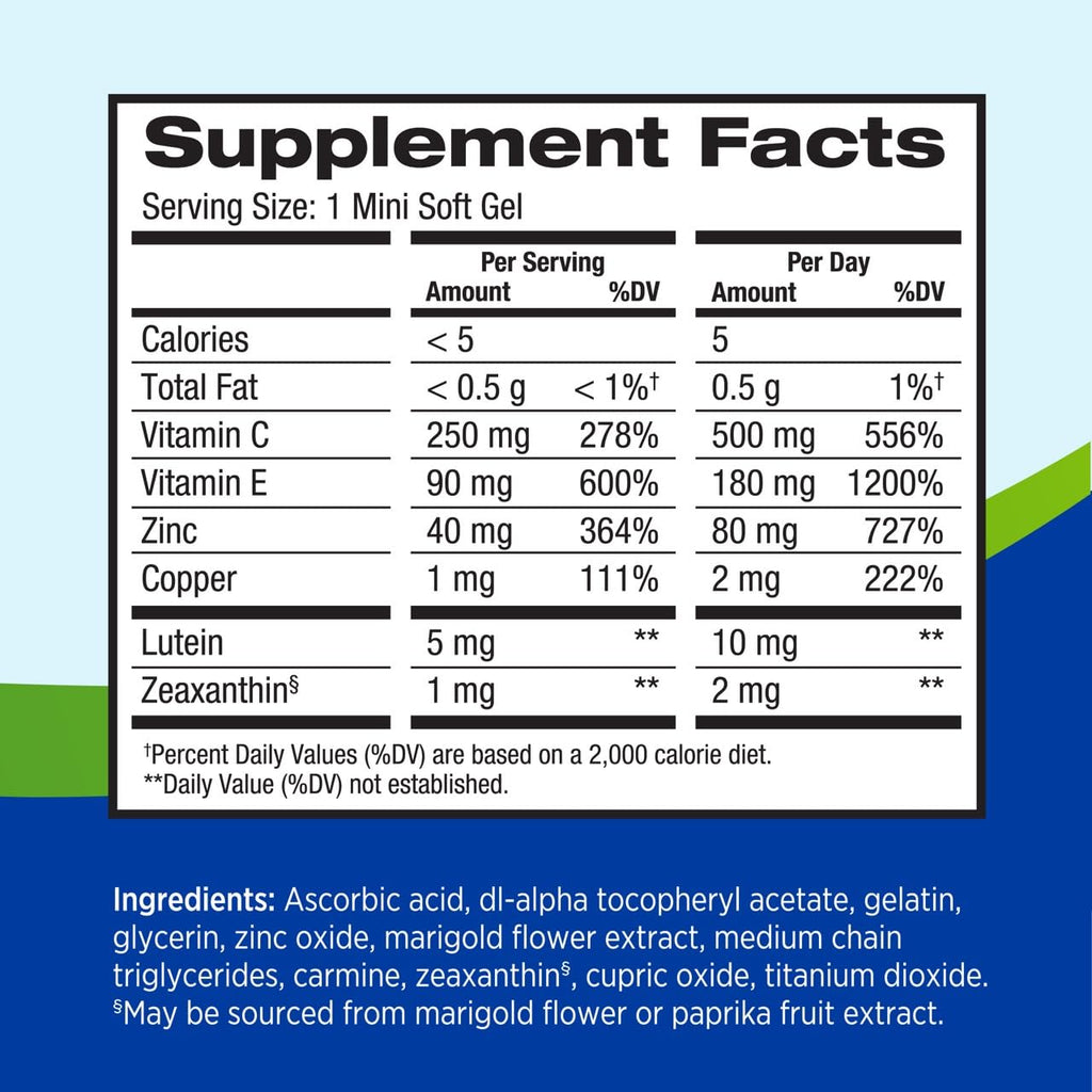Lutein Zeaxanthin Eye Vitamins 130 Softgels H123
