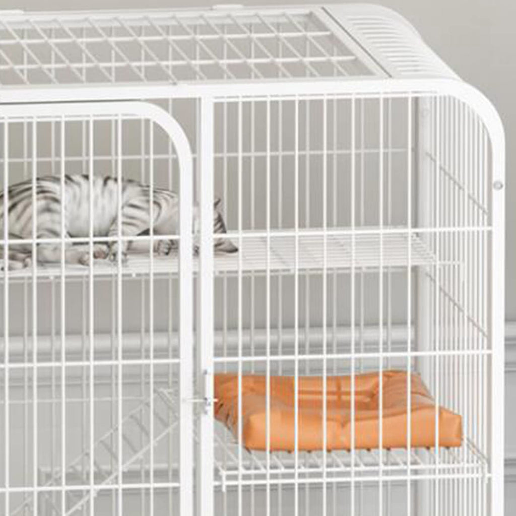 3-Tier Metal Wire Cat Cage with Hammock and Casters U8905