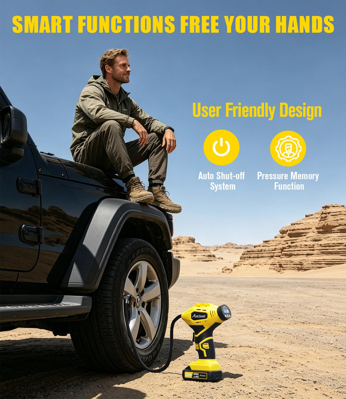 20V Cordless Tire Inflator Portable Air Compressor Q10506