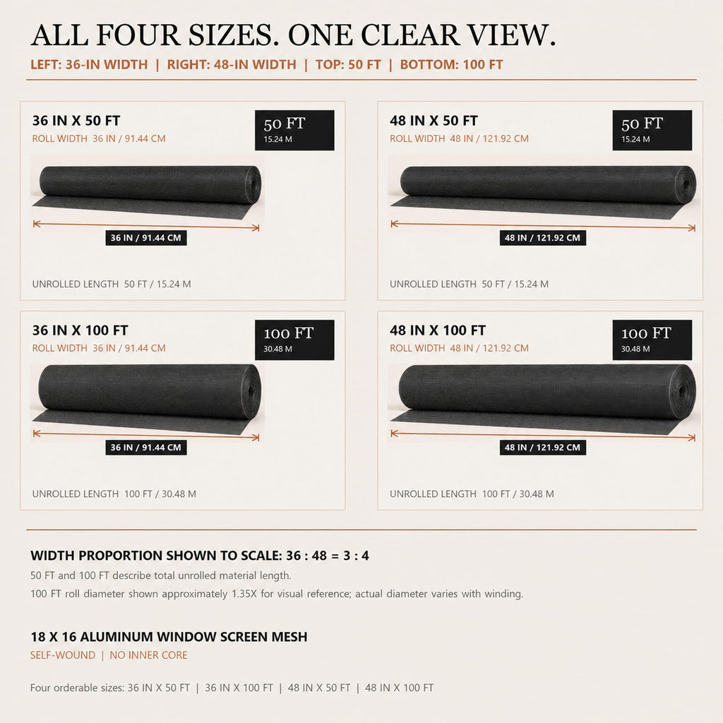 Black Aluminum Screen Door Mesh 48 in x 100 ft Roll D368