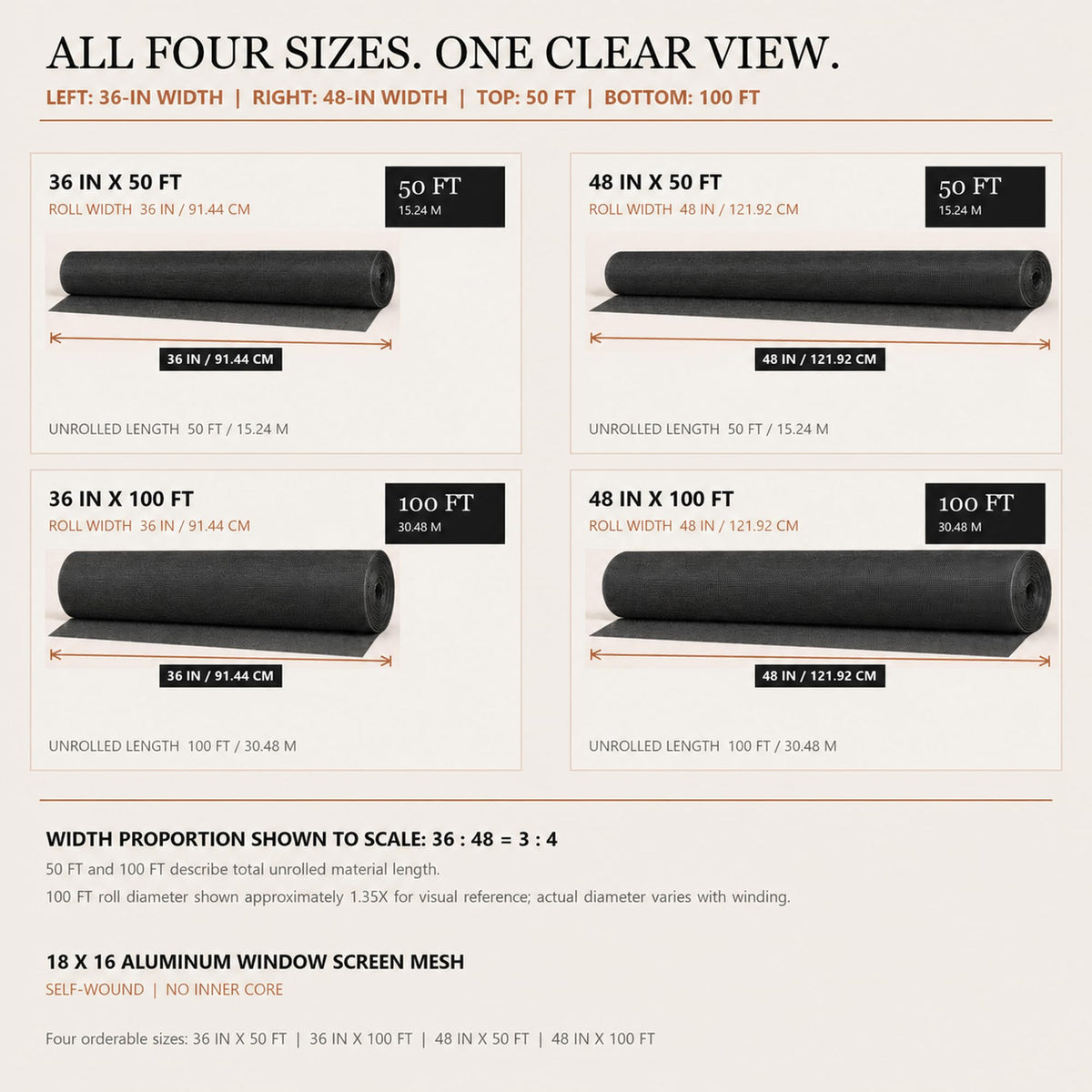 Black Aluminum Screen Door Mesh 48 in x 100 ft Roll D368