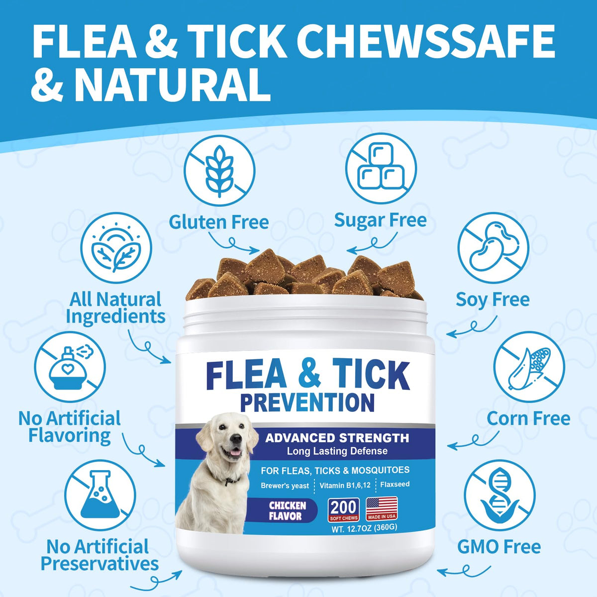 Flea and Tick Chewables 200Ct T122450
