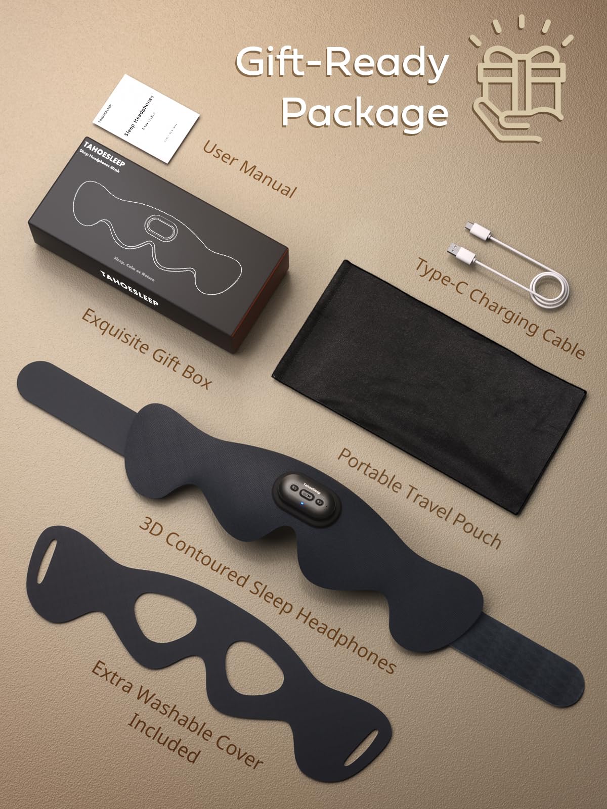 Ultra-Thin Adjustable Sleep Mask with Bluetooth 5.4 T435