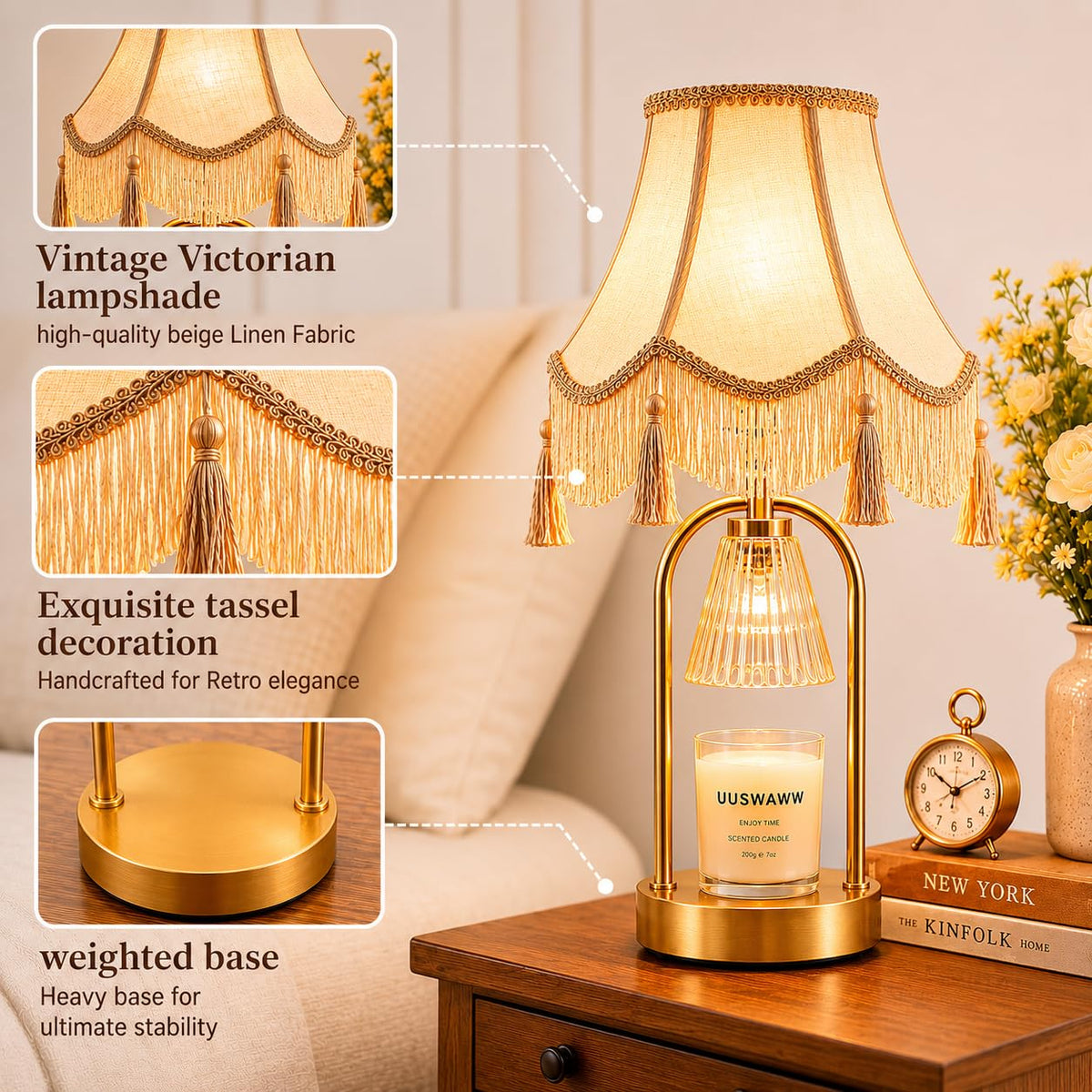 Dimmable Table Lamp and Candle Warmer Set of 2 B233