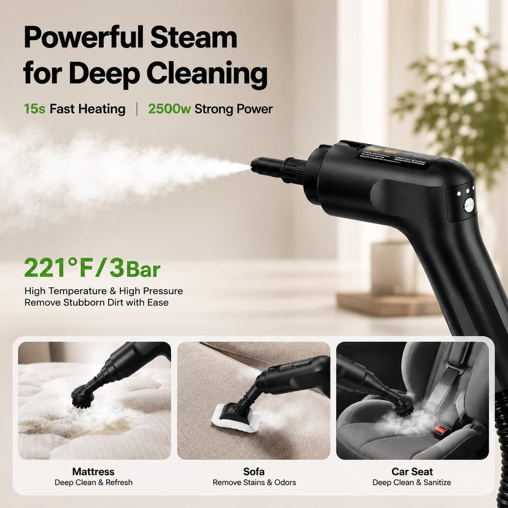 2500W Handheld Steam Cleaner, 3 Steam Levels, 1600Ml Tank X292
