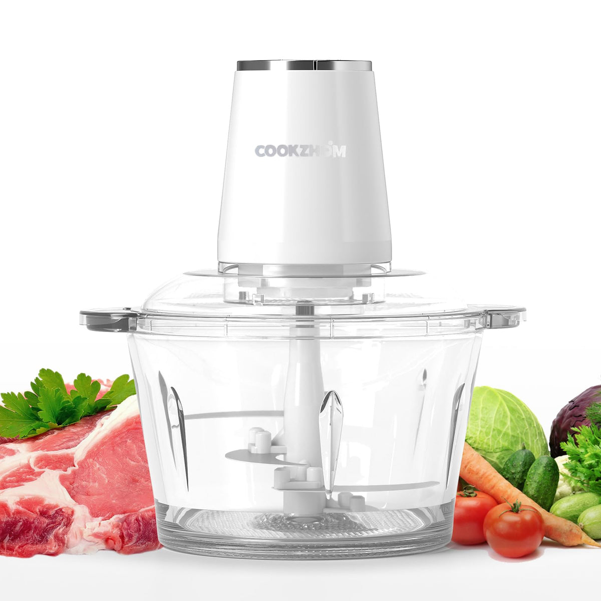 500W Stainless Steel 8-Cup Glass Bowl Food Processor M4887
