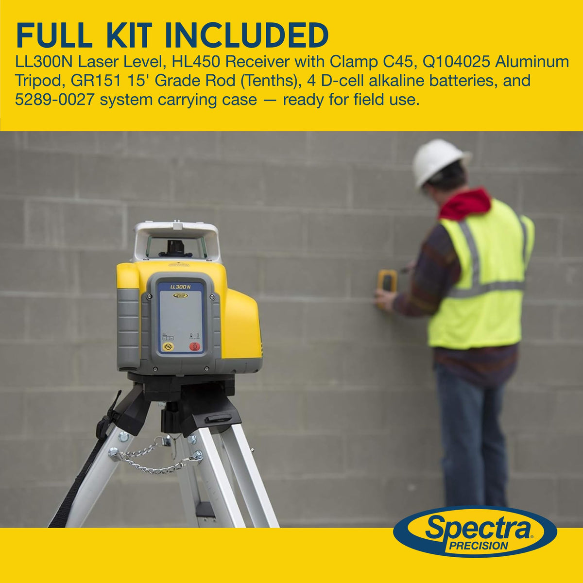 Rotary Laser Level Kit with Tripod & Rod Q8236
