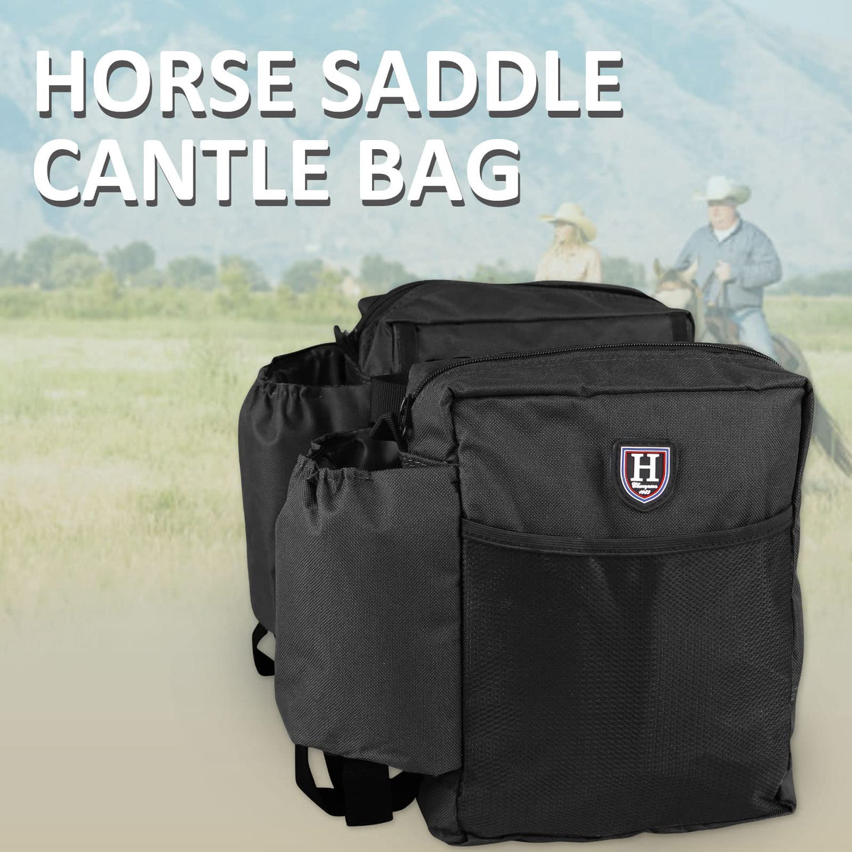 Nylon Western Saddle Bag Black H5703