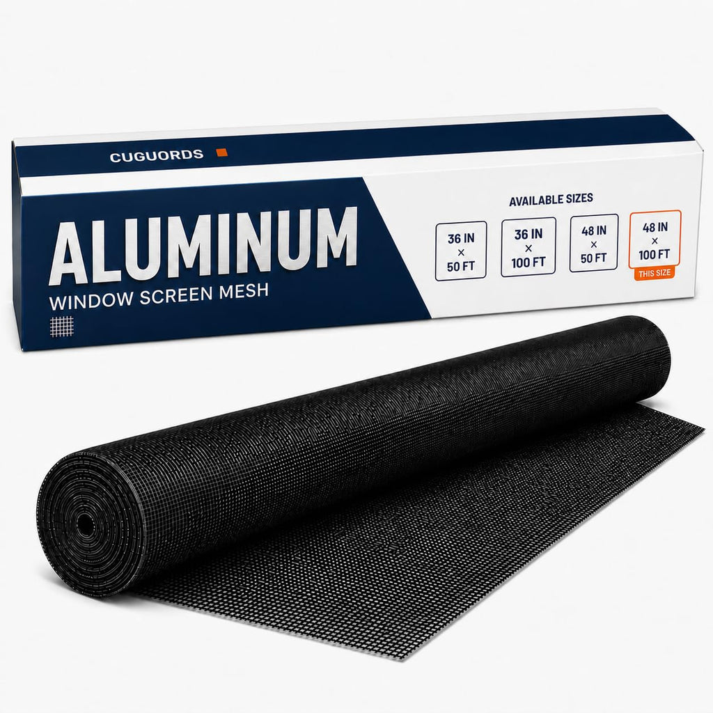 Black Aluminum Screen Door Mesh 48 in x 100 ft Roll D368