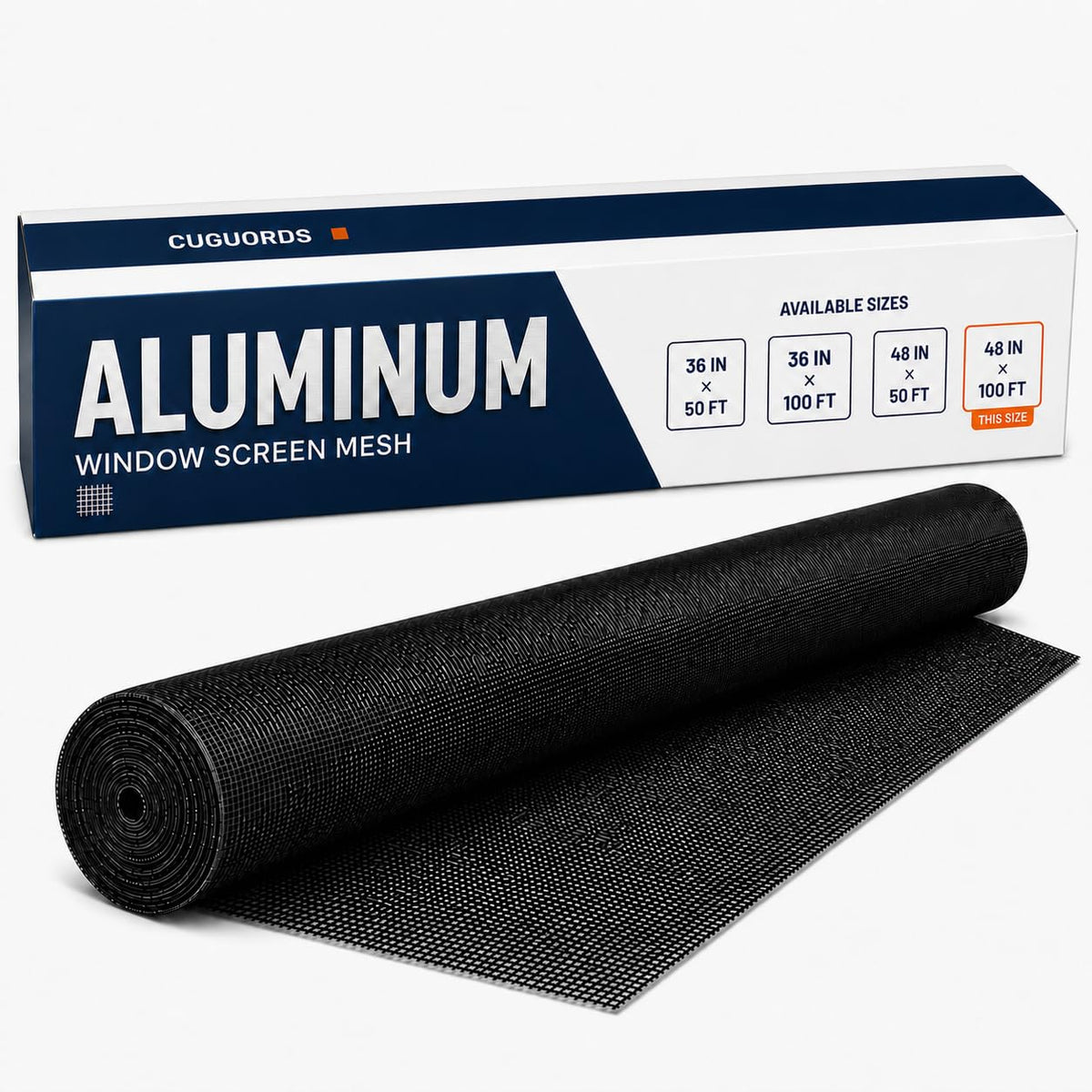 Black Aluminum Screen Door Mesh 48 in x 100 ft Roll D368